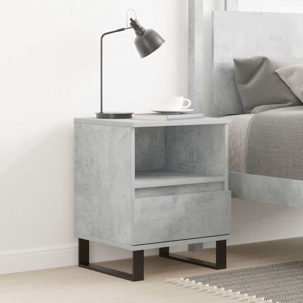 vidaXL Nattbord betonggrå 40x35x50 cm konstruert tre