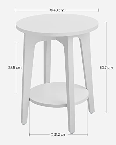 Vasagle Modern Side Tabell 58 x 45.5 x 8.5cm – Vit