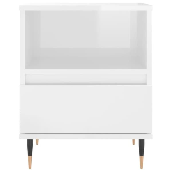 vidaXL sengeskabe 2 stk. 40x35x50 cm konstrueret træ hvid højglans