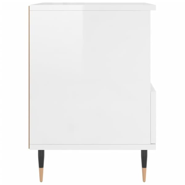vidaXL sengeskabe 2 stk. 40x35x50 cm konstrueret træ hvid højglans