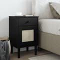Miniatyrbilde 2 av 11: vidaXL Nattbord SENJA rotting utseende svart 40x35x65 cm heltre furu