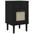 Miniatyrbilde 1 av 11: vidaXL Nattbord SENJA rotting utseende svart 40x35x65 cm heltre furu