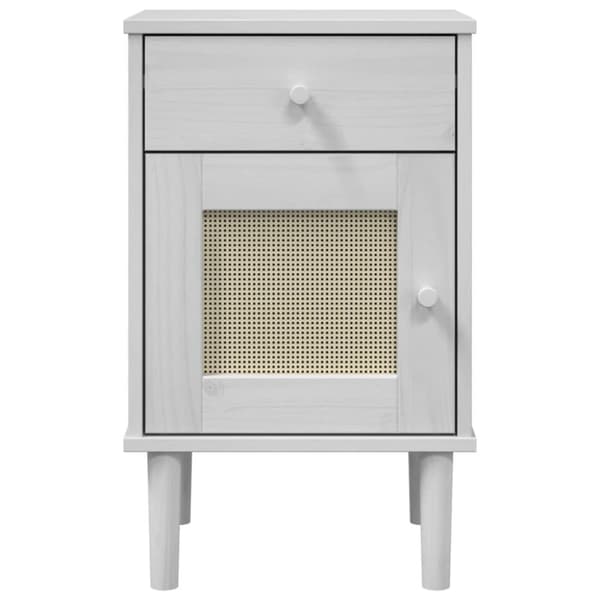 vidaXL Nattbord SENJA rotting utseende hvit 40x35x65 cm heltre furu