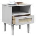 Miniatyrbilde 4 av 11: vidaXL Nattbord SENJA rotting utseende hvit 40x35x48 cm heltre furu