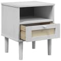 Miniatyrbilde 5 av 11: vidaXL Nattbord SENJA rotting utseende hvit 40x35x48 cm heltre furu