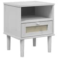 Miniatyrbilde 1 av 11: vidaXL Nattbord SENJA rotting utseende hvit 40x35x48 cm heltre furu