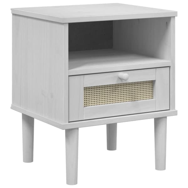 vidaXL Nattbord SENJA rotting utseende hvit 40x35x48 cm heltre furu