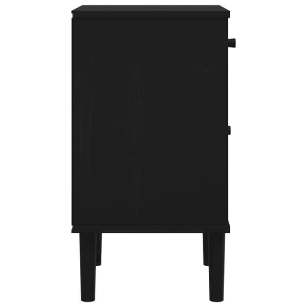 vidaXL Yöpöytä SENJA rottinkityyli musta 40x35x65 cm täysi mänty