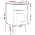 Pikkukuva 11 / 11: vidaXL Yöpöytä SENJA rottinkityyli musta 40x35x65 cm täysi mänty