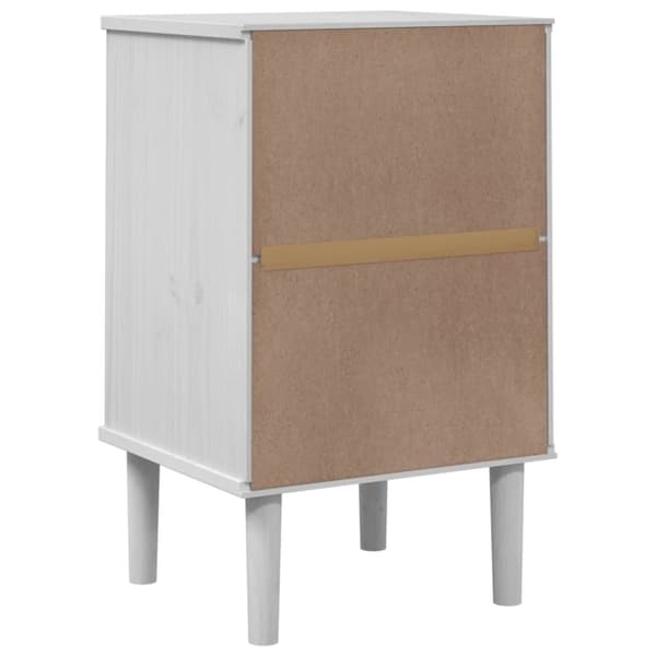 vidaXL sengebord SENJA rattanlook 40x35x65 cm massivt fyrretræ hvid