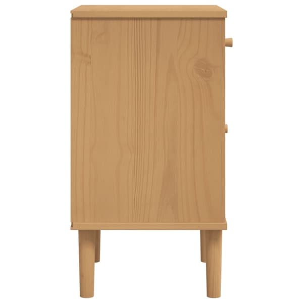 vidaXL Yöpöytä SENJA rottinkityyli ruskea 40x35x65 cm täysi mänty