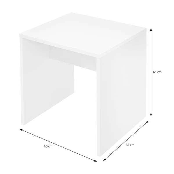 Påklædningsbord med spejl 90x38x138 cm hvid inkl. skammel ML-Design