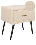 Miniatyrbilde 1 av 9: Nattbord Beige Boucle Polstring 1 Skuff Minimalistisk Soveromsmøbler Soverom