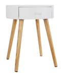 Pikkukuva 1 / 8: Rootz-yöpöytä - Yöpöytä - Yöpöytä - Aksenttipöytä - Sivupöytä - Päätypöytä - Säilytysteline - Valkoinen - 38x38x48cm