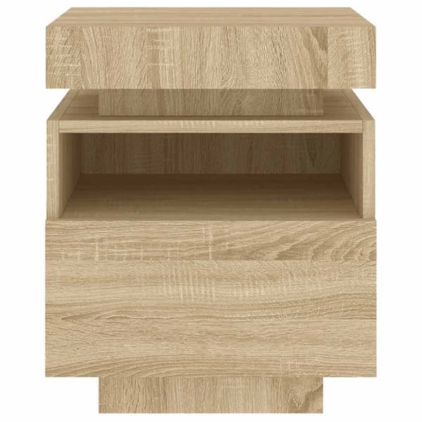 vidaXL Nattbord med LED sonoma eik 40x39x48,5 cm