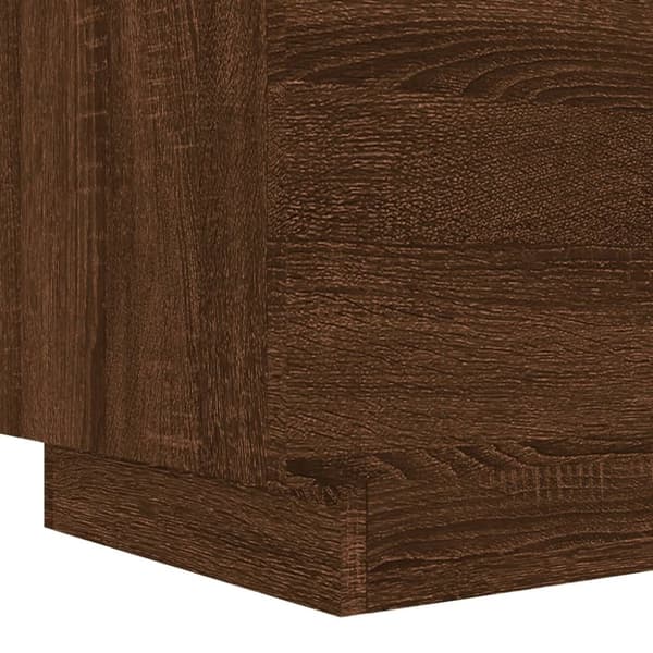 vidaXL Sängbord med LED-lampor 2 st brun ek konstruerat trä