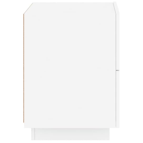 vidaXL Nattbord med LED 2 stk hvit konstruert tre