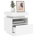 Miniatyrbilde 4 av 11: vidaXL Nattbord med LED hvit 40x39x48,5 cm