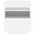 Miniatyrbilde 7 av 11: vidaXL Nattbord med LED hvit 40x39x48,5 cm