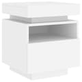 Pikkukuva 5 / 11: vidaXL Yöpöytä LED-valoilla valkoinen 40x39x48,5 cm
