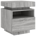Miniatyrbillede 5 af 11: vidaXL sengebord med LED-lys 40x39x48,5 cm grå sonoma-eg
