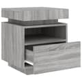 Miniatyrbillede 6 af 11: vidaXL sengebord med LED-lys 40x39x48,5 cm grå sonoma-eg