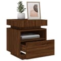 Miniatyrbilde 4 av 11: vidaXL Nattbord med LED brun eik 40x39x48,5 cm