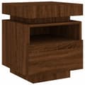 Miniatyrbilde 5 av 11: vidaXL Nattbord med LED brun eik 40x39x48,5 cm