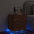 Miniatyrbilde 1 av 11: vidaXL Nattbord med LED brun eik konstruert tre