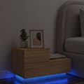 Pikkukuva 1 / 11: vidaXL Yöpöytä LED-valoilla Sonoma-tammi 70x36x40,5 cm