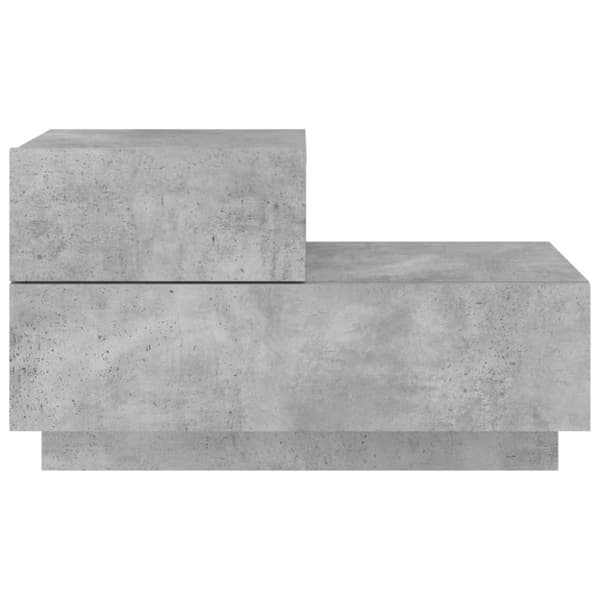 vidaXL Nattbord med LED betonggrå 70x36x40,5 cm