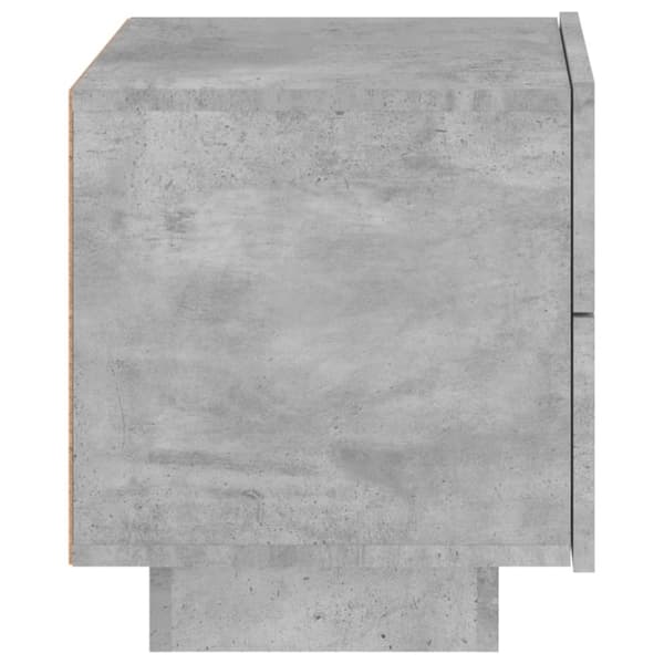 vidaXL Nattbord med LED betonggrå 70x36x40,5 cm