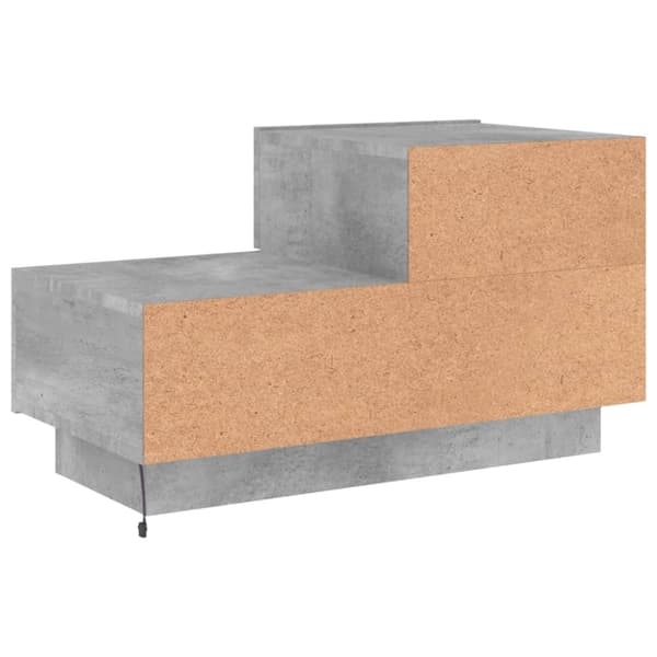 vidaXL Nattbord med LED betonggrå 70x36x40,5 cm