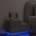 Miniatyrbilde 1 av 11: vidaXL Nattbord med LED betonggrå 70x36x40,5 cm