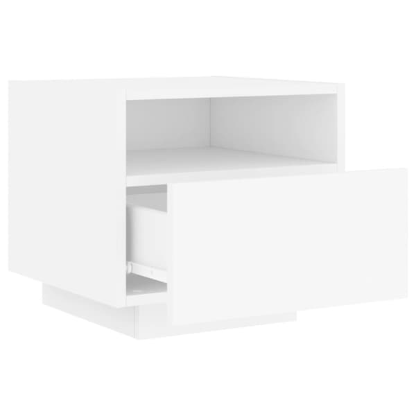vidaXL Nattbord med LED 2 stk hvit 40x39x37 cm