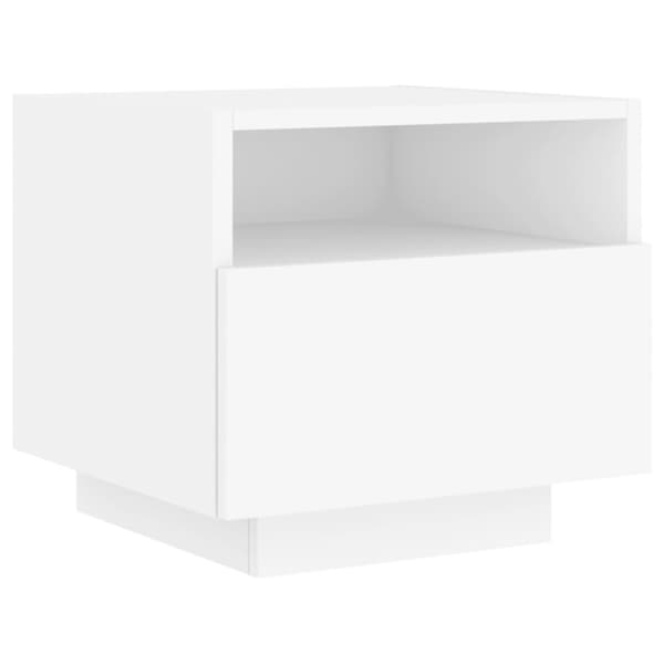 vidaXL Nattbord med LED 2 stk hvit 40x39x37 cm