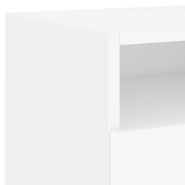 vidaXL Nattbord med LED 2 stk hvit 40x39x37 cm