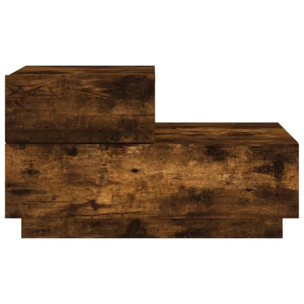 vidaXL Yöpöytä LED-valoilla savutammi 70x36x40,5 cm