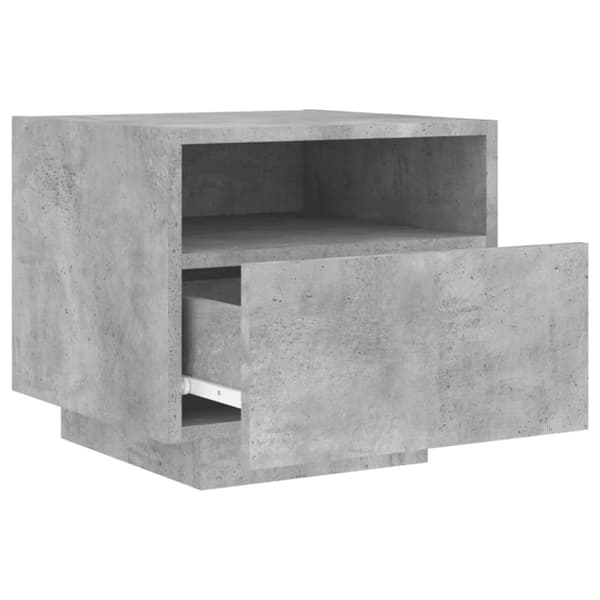 vidaXL sengebord med LED-lys 40x39x37 cm betongrå