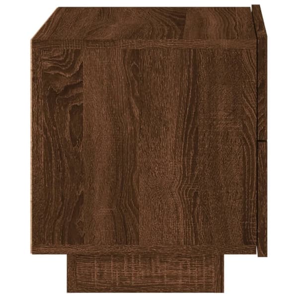 vidaXL Sängbord med LED-lampor brun ek 70x36x40,5 cm