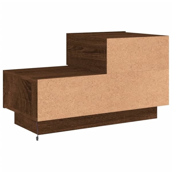 vidaXL Sängbord med LED-lampor brun ek 70x36x40,5 cm