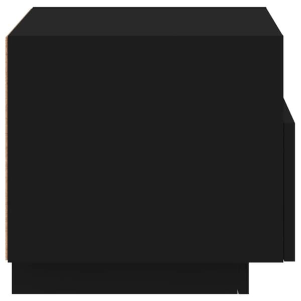 vidaXL Nattbord med LED svart 40x39x37 cm