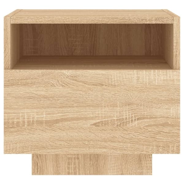 vidaXL Nattbord med LED sonoma eik 40x39x37 cm