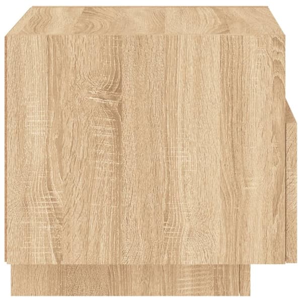 vidaXL Nattbord med LED sonoma eik 40x39x37 cm