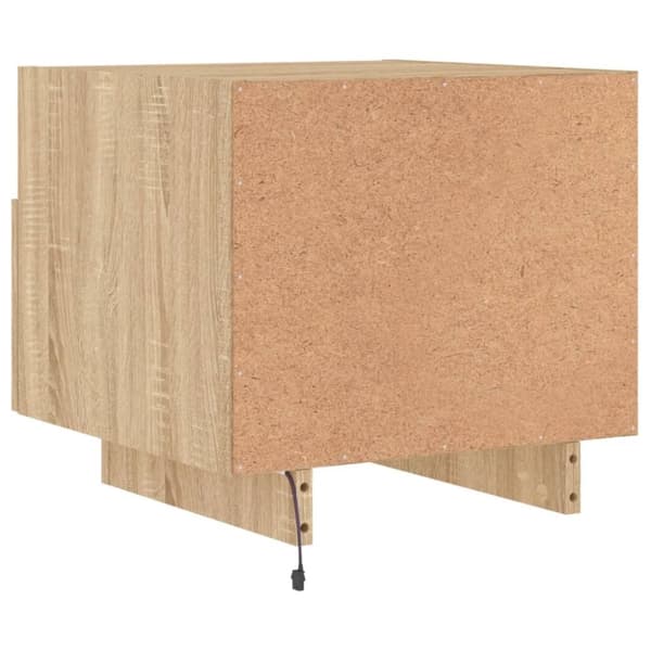 vidaXL Nattbord med LED sonoma eik 40x39x37 cm