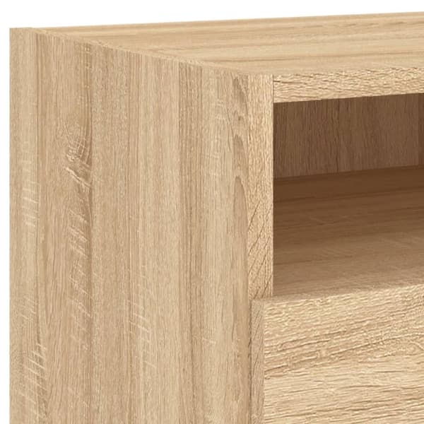 vidaXL Nattbord med LED sonoma eik 40x39x37 cm