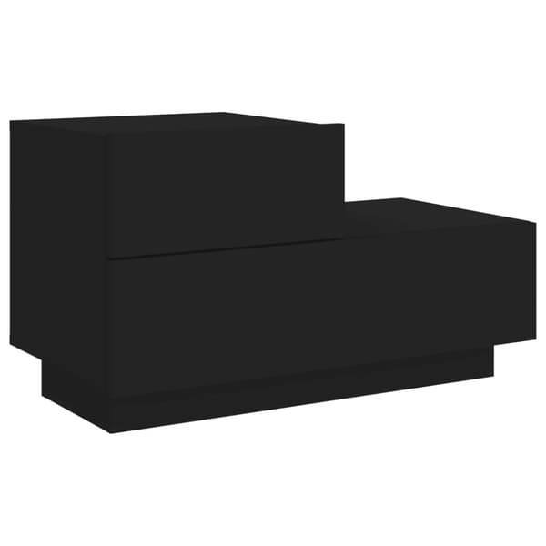 vidaXL Sängbord med LED-belysning svart 70x36x40,5 cm