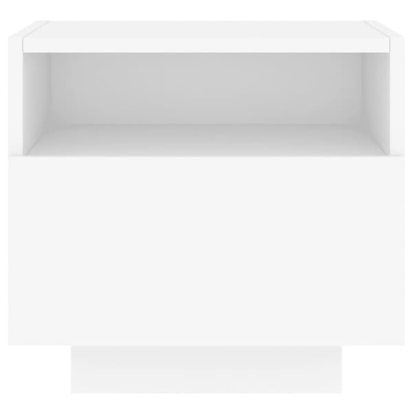 vidaXL Yöpöytä LED-valoilla valkoinen 40x39x37 cm