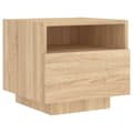 Miniatyrbilde 7 av 11: vidaXL Nattbord med LED 2 stk sonoma eik 40x39x37 cm