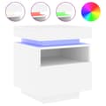 Pikkukuva 5 / 11: vidaXL Yöpöytä LED-valoilla 2 kpl valkoinen 40x39x48,5 cm